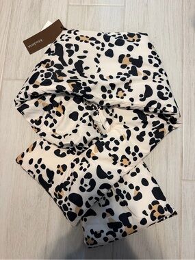Modena Leopard Print Women's Scarf & Wrap - Cream with Black and Tan Spots